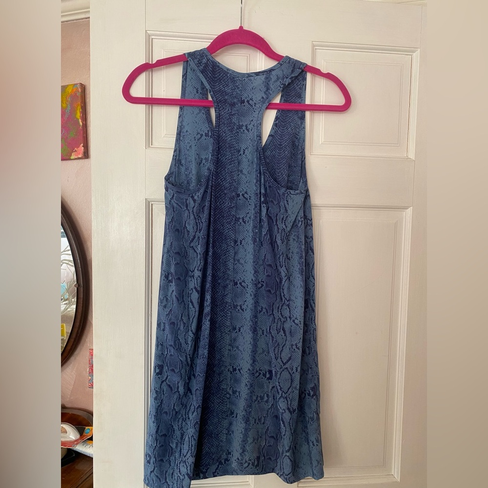 Joie Vibrant Blue Black Silk Snake Print Mini Slip Dress festival Size XS